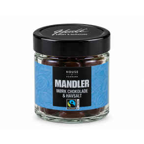Mandler med m�rk chokolade og havsalt - 100gr.